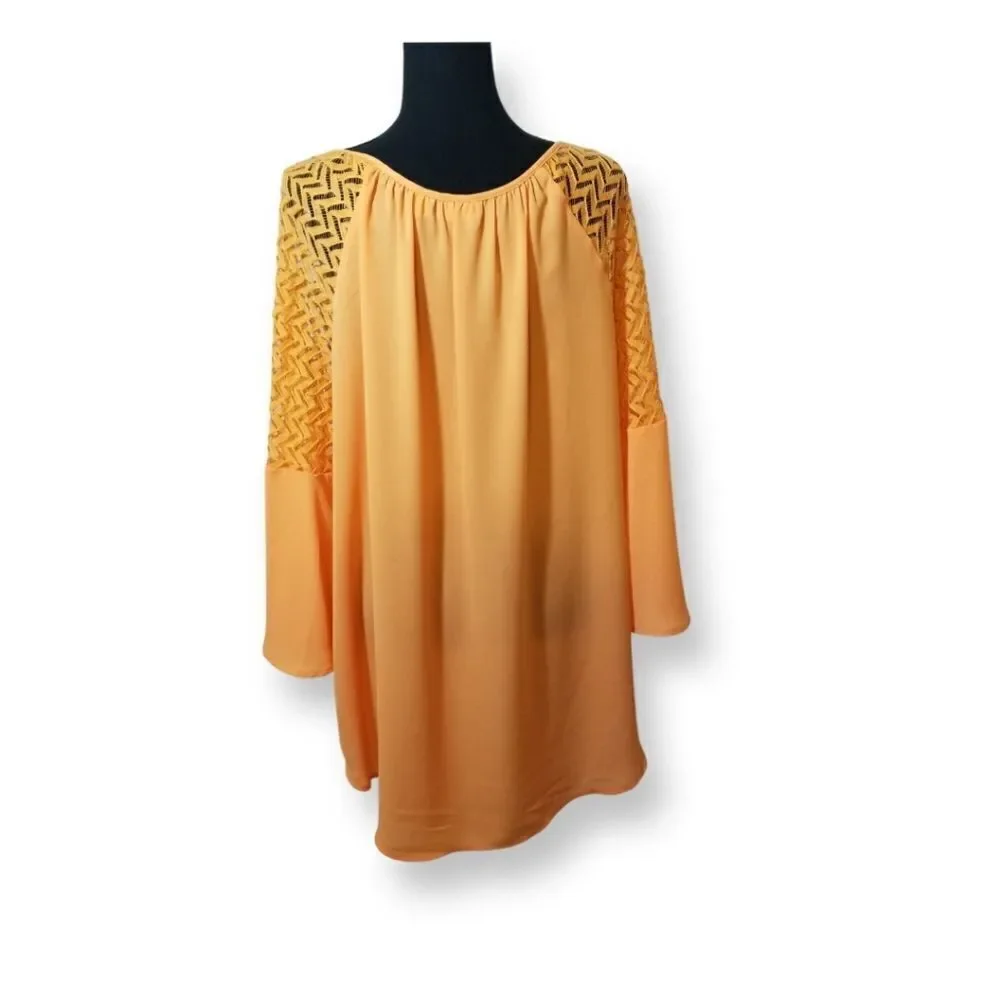 Cato Fashions Women's Blouse Orange 14/16W. C1 - Picture 3 of 4